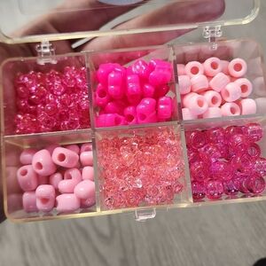 💗 Beadtopia Pink Assorted Beads Acrylic Hearts Butterfly Round NWT Jewelry